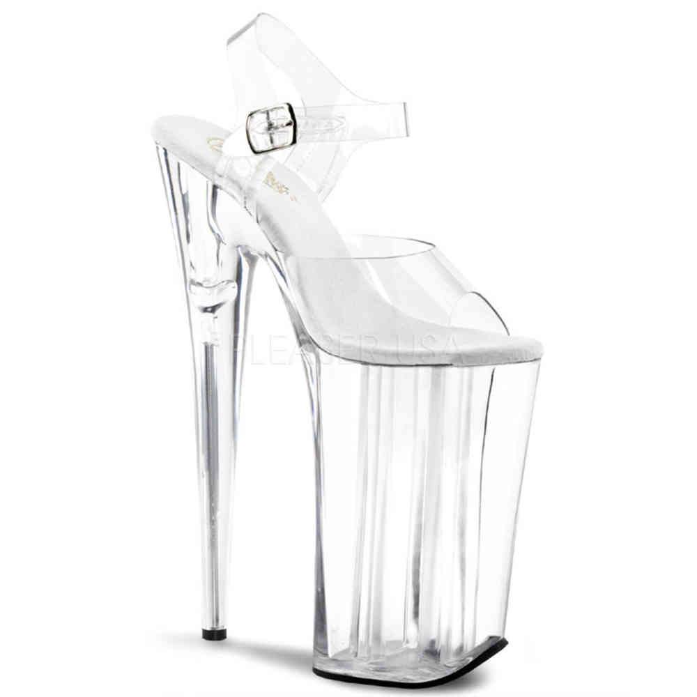 Pleaser - BEYOND008 Sandale à bride à la cheville, Pole dance chaussures - Chaussures de pole dance - Blanc Product image